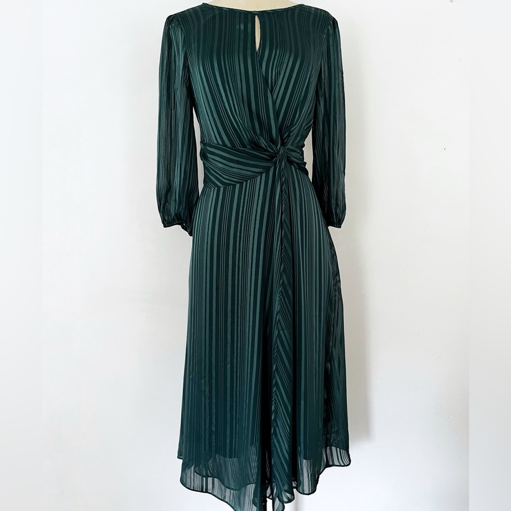 Maison Tara Deep Green Long Sleeve Dress